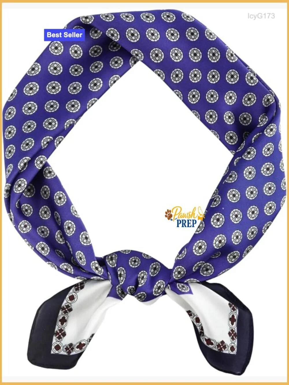 Men's Vintage Silk Feel Square Scarf Satin Bandana Geometry Neck Scarf